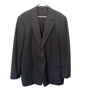 Brooks Brothers 346 Wool Sport Coat Blazer Jacket Dark Gray Pinstripe Size‎ 45R